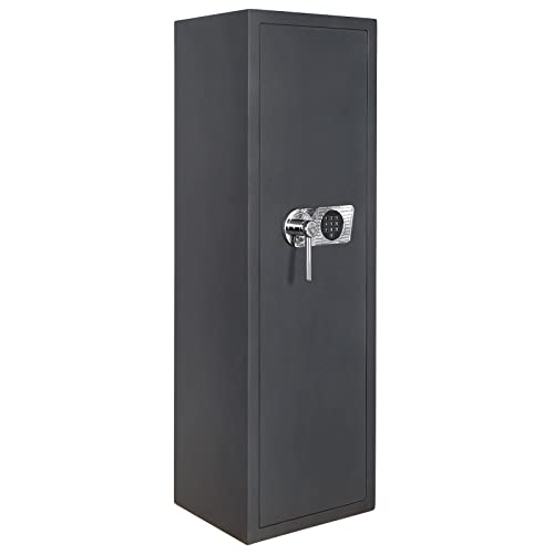 Profirst Waffenschrank EN0 Hurricane Elektronikschloss Notbestromung geeignet für 5 Langwaffen verstellbares Ablagefach Waffenhalter Putzstockhalterung inkl. Befestigungsmaterial, Grau Profirst Waffenschrank EN0 Hurricane Elektronikschloss Notbestromung geeignet für 5 Langwaffen verstellbares Ablagefach Waffenhalter Putzstockhalterung inkl. Befestigungsmaterial, Grau von Profirst