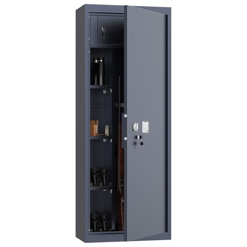 Profirst Waffenschrank Forest 8 Stahl Elektronikschloss Notöffnung separat versperrbarer Innentresor 3 Fachboden Putzstockhalterung Schaumstoffwaffenhalter inkl. Befestigungsmaterial von Profirst