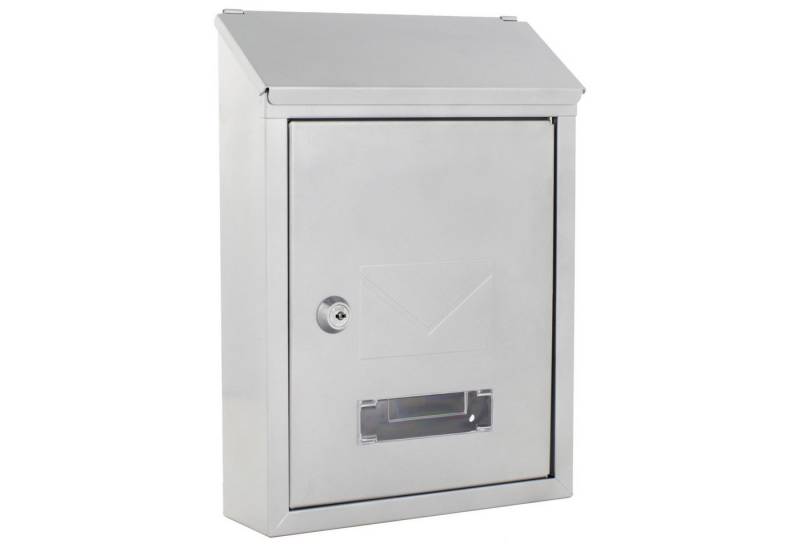 Profirst Wandbriefkasten Profirst Mail PM 400 Briefkasten (Silber), mit zwei Einwurfsmöglichkeiten von Profirst