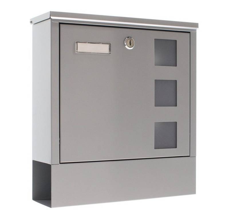 Profirst Wandbriefkasten Profirst Mail PM 820 Briefkasten Silber, Zeitungsrolle von Profirst