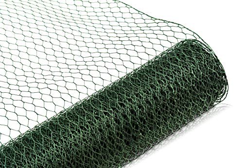 Sechseckgeflecht Sechseckdraht Maschendrahtzaun Kaninchendraht Kükendraht Hasendraht verzinkter Draht mit grüner Pulverbeschichtung 75 cm Hoch - 25 Meter lang - Maschenweite 13x13 mm von Profishop-Bremen