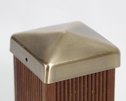Pfostenkappe Zaunkappe Zierkappe Schutzkappe Antik Optik für Holzpfosten Pyramide oder Kugel, inkl. Edelstahl-Schrauben (Pyramide für Pfosten 7x7 cm) von Profishop-Bremen