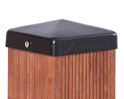Pfostenkappe schwarz Pyramide für Holz-Pfosten inkl. VA-Schrauben (für Pfosten 9x9 cm) von Profishop-Bremen