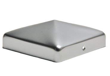 Pfostenkappen Aluminium flach Pyramide inkl. VA-Schrauben Zaunkappe Pfahlkappe ALU Zierkappen rostfrei (101x101 mm) von Profishop-Bremen
