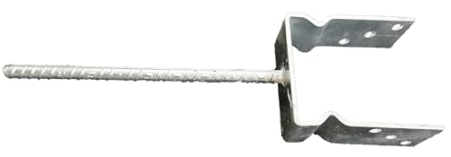 U-Pfostenträger Wulst zum Einbetonieren Riffeldolle 300 mm feuerverzinkt Träger (Gabelweite 81 mm) von Profishop-Bremen