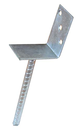 U Pfostenträger zum Einbetonieren L-Form Auflage 75 mm L-Träger Zaunträger Riffeldolle 200 mm lang U-Gabel von Profishop-Bremen