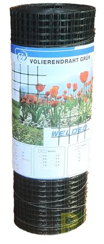 Volierendraht grün beschichtet Drahtgitter 50 cm hoch Drahtgeflecht Zaun Maschendrahtzaun Kaninchenzaun Hasendraht (Maschenweite: 12,7x12,7 mm) von Profishop-Bremen