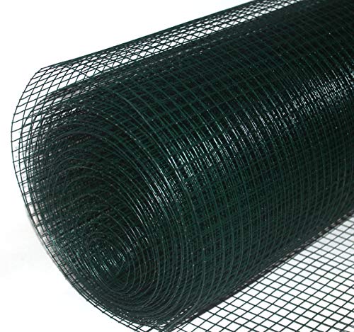 Volierendraht grün beschichtet Drahtgitter Drahtgeflecht Zaun Maschendrahtzaun Kaninchenzaun Hasendraht 100 cm hoch - 10 Meter lang - Maschenweite: 19x19 mm von Profishop-Bremen