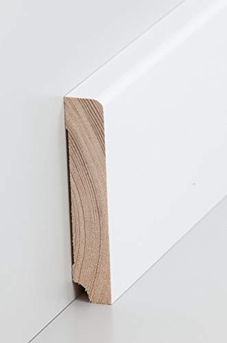 Fuß- u. Sockelleiste"Zeven" 100 x 19 mm Massivholz | 320.19100.31 - Kiefer deckend weiß lackiert von Profisockelleisten