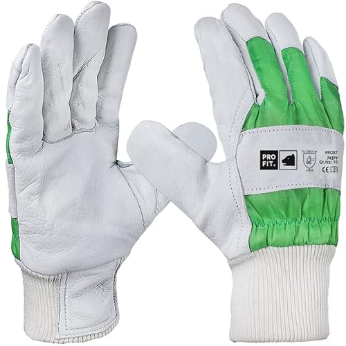 Profit Fitzner 74379-11 Frost Arbeitshandschuh, Rindvollleder, Komplett gefüttert, 11 Größe, 120 Stück von Profit Fitzner