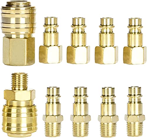 10 stk Euro Druckluftkupplung 1/4"BSP Schnellkupplung für Schläuche Kupplungsstecker Luftleitung Schlauch Kompressor Fitting Kupplungen Luftschlauch von Profiwoab