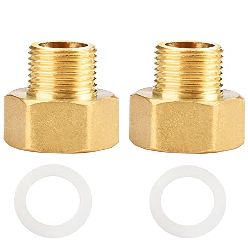 Zwei Stücke Reduzierverlängerung 3/8 außen x 1/2 innen messing (3/8 auf 1/2) von profiwoab