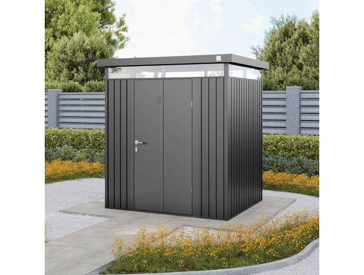 180 x 150 cm Gerätehaus, Umbragrau metallic - (GFPV00980) von Profizelt24