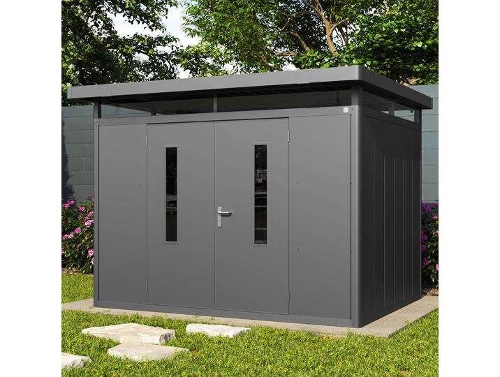 298 x 228 cm Gerätehaus, anthrazit - (GFPV00906) von Profizelt24