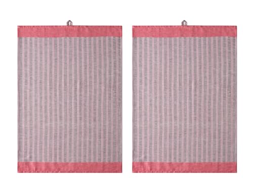 Proflax 2-er Set Geschirrtücher Halbleinen 50x70 cm Farbe: Kirsche von Proflax