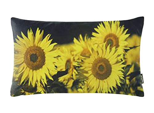 Proflax Kissenhülle Sonnenblumen 30x50 cm Schwarz Braun Gelb von Proflax