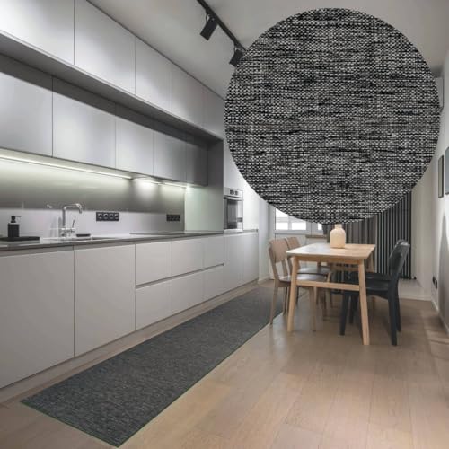 Profolio Küchenläufer rutschfest & waschbar - Moderner Küchenteppich in Anthrazit - Teppich für Küche, Flur & Wohnzimmer - Weiche & langlebige Antirutschunterlage - Made in Germany - 120 x 52 cm von Profolio