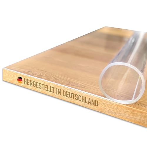 Profolio Tischfolie Rechteckig und Transparent mit abgeschrägter V-Kante - Klare Hochglanz Tischdecke als Schutz - Glasklare 2mm Folie für Ihren Tisch - Größe nach Wunsch von Profolio