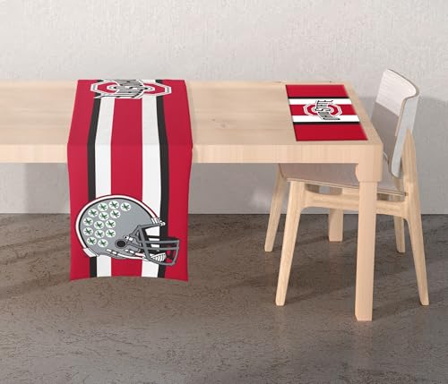 Proformance Home NCAA Ohio State Buckeyes Big Logo Repeat 2-seitiges Platzset und Tischläufer Set von Proformance Home