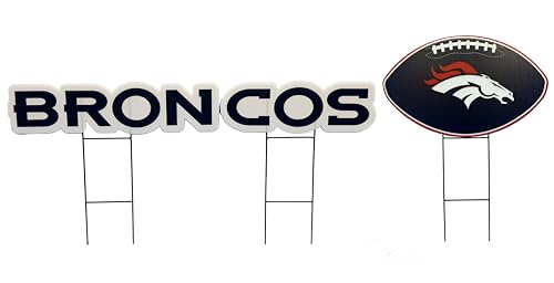 Proformance Home NFL Denver Broncos Wordmark & Football 3er-Pack Hofschilder-Set von Proformance Home