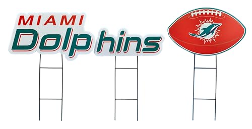 Proformance Home NFL Miami Dolphins Wordmark & Football 3er-Pack Hofschilder-Set Proformance Home NFL Miami Dolphins Wordmark & Football 3er-Pack Hofschilder-Set von Proformance Home