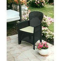 Progarden - Gartenstuhl Como, Gartensitz, Outdoor-Sessel in Rattan-Optik, 100 % Made in Italy, Cm 60x58h89, Anthrazit von Progarden