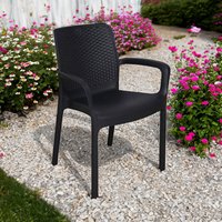 Progarden - Gartenstuhl Torino, Gartensitz, Stuhl für Esstisch, Outdoor-Sessel in Rattan-Optik, 100 % Made in Italy, Cm 54x60h82, Anthrazit von Progarden