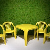 Kindermonoblock SET gelb 4xStuhl Sedia Baby 1xTisch Tavolo Kindermonoblock SET gelb 4xStuhl Sedia Baby 1xTisch Tavolo von Progarden