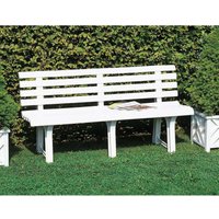 Gartenbank Pomezia, Monoblock-Gartenbank, Außenbank, 100 % Made in Italy,Cm 145x49h74, Weiß von Progarden