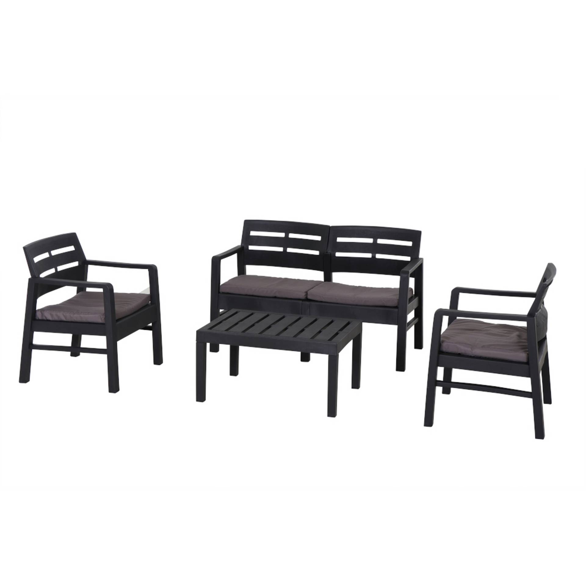 PROGARDEN Balkonmöbel-Set 'Java' anthrazit 5-teilig PROGARDEN Balkonmöbel-Set 'Java' anthrazit 5-teilig von Progarden