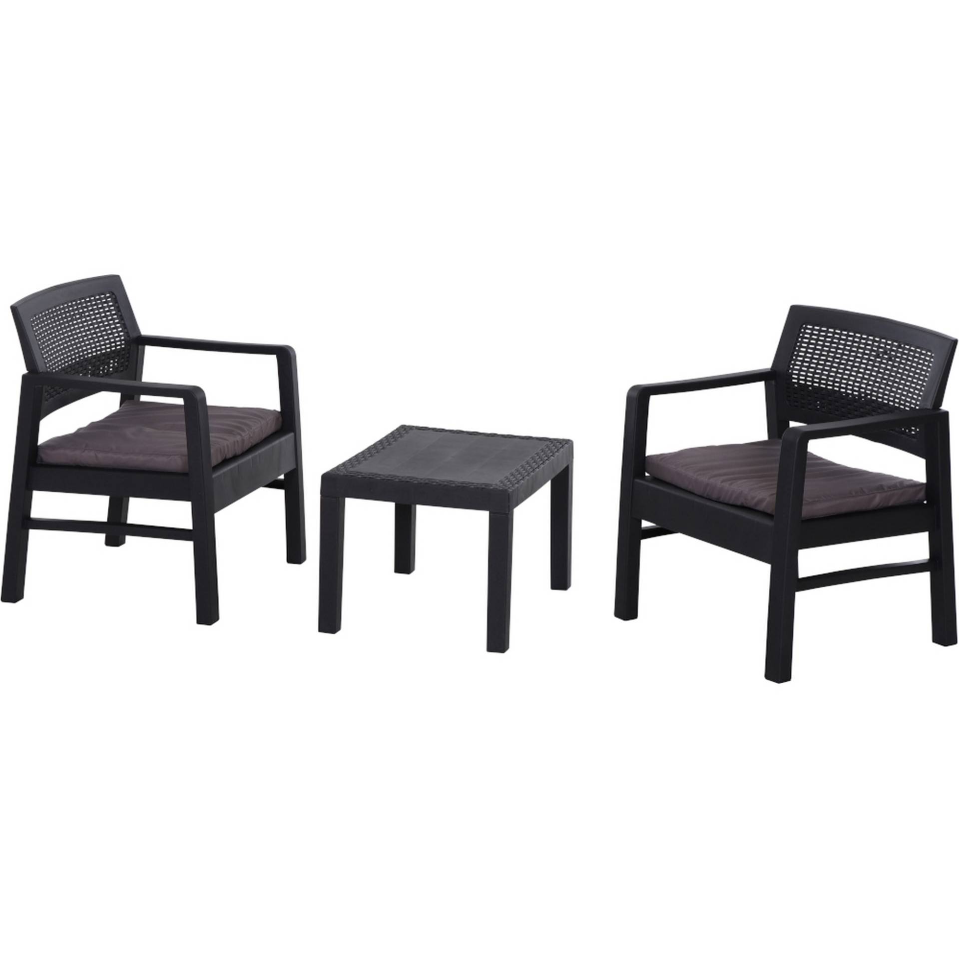 PROGARDEN Balkonmöbel-Set 'Kraka' anthrazit 3-teilig PROGARDEN Balkonmöbel-Set 'Kraka' anthrazit 3-teilig von Progarden