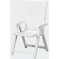 PROGARDEN Klappsessel Tampa, Liegestuhl, Gartenstuhl, 50 x 44 x 111 cm, in weiß, aus Kunststoff von Progarden