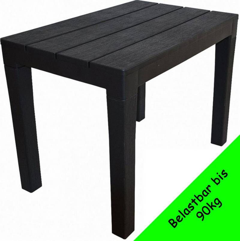 Progarden Gartentisch Beistelltisch Bank Kunststoff 60x40cm bis 90 Kg Anthrazit Holzoptik (1-St), UV-Beständig, Robust, Wetterfest, Made in Italy, Hochwertig von Progarden