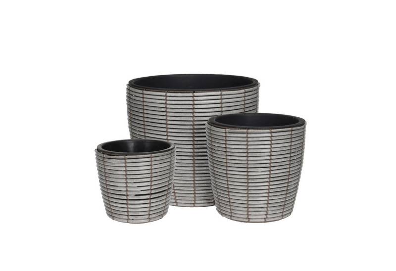 Progarden Blumentopf, Blumentopf mit Einsatz 25-40cm Kunststoff 3er Set Grau von Progarden
