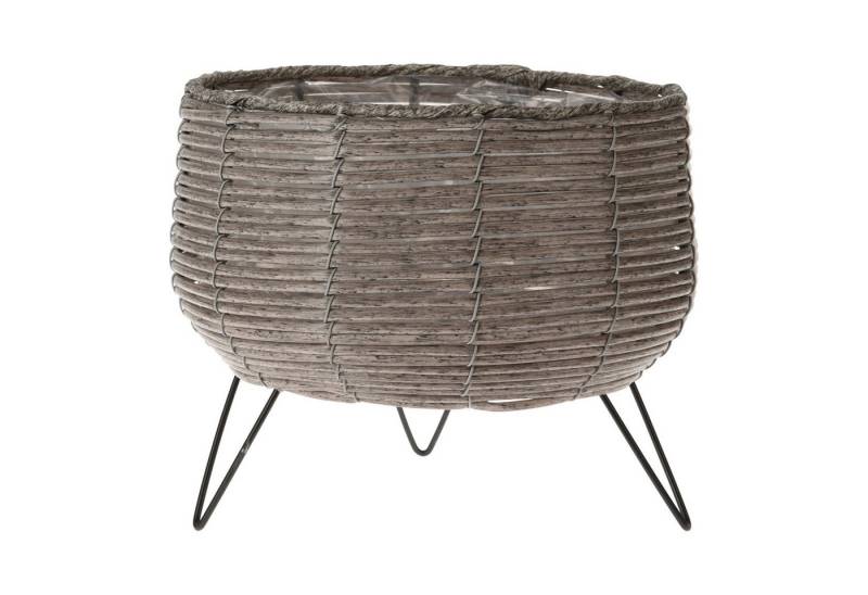 Progarden Blumentopf, Blumentopf mit Füßen 25x23cm mit Folie 1 Stück Taupe von Progarden