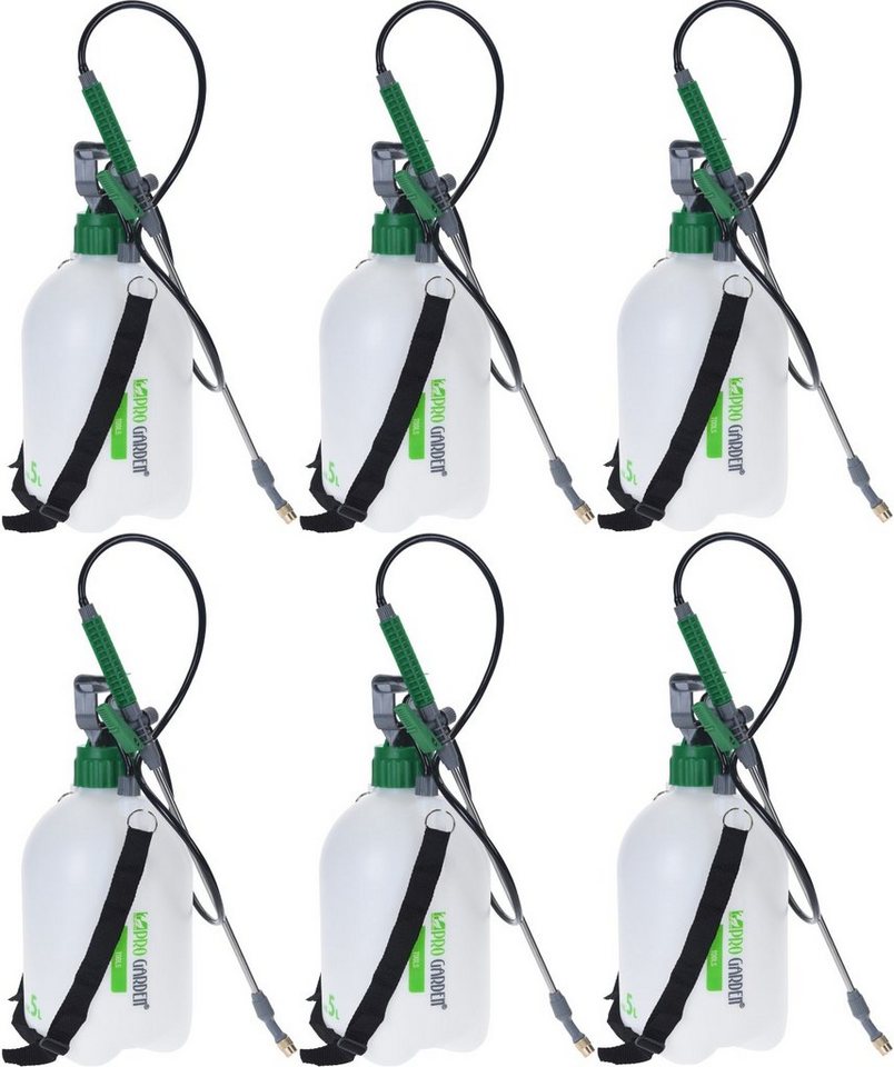 Progarden Drucksprühgerät Grün, (6-tlg), Pflanzensprüher, 5 Liter, Drucksprüher, mit Tragegurt, Pumpsprüher von Progarden