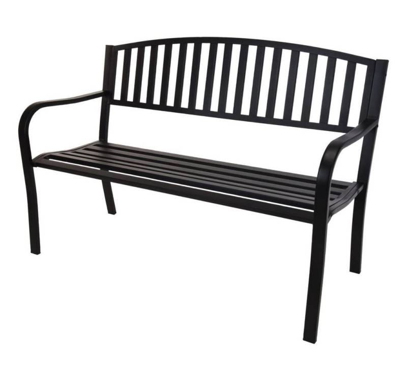 Progarden Gartenbank Gartenbank Metall 127x50x85 cm Schwarz von Progarden