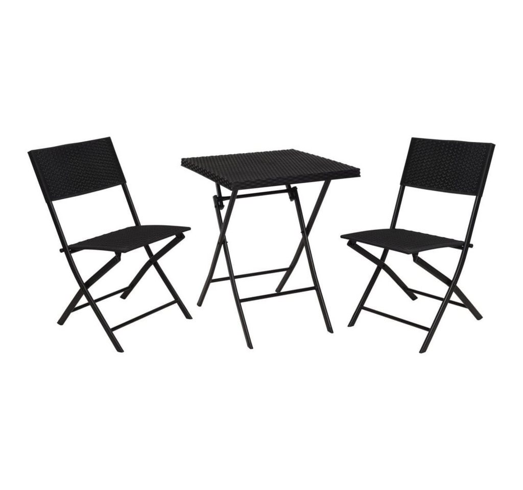 Progarden Gartenlounge-Set 3-tlg. Garten-Bistro-Set Rattan-Optik von Progarden