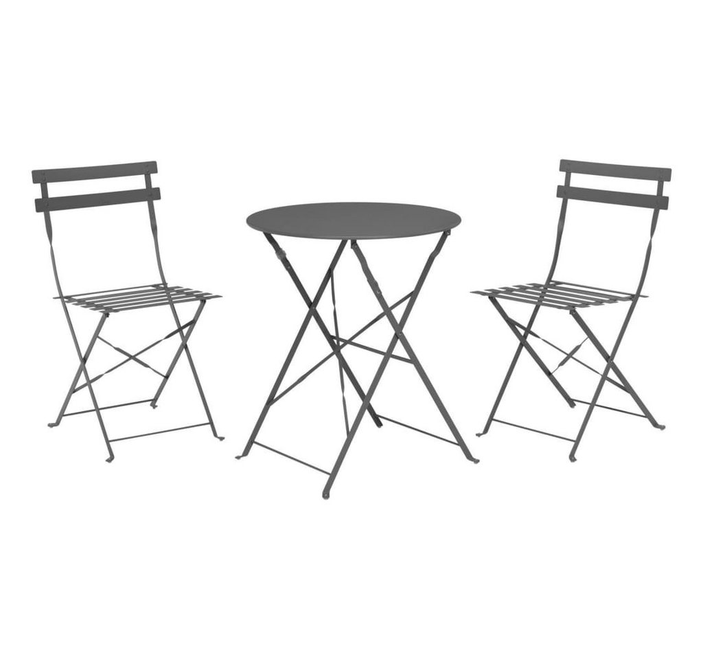 Progarden Gartenlounge-Set Bistro-Set 3-tlg. Matt Dunkel Anthrazit, (1-tlg) von Progarden