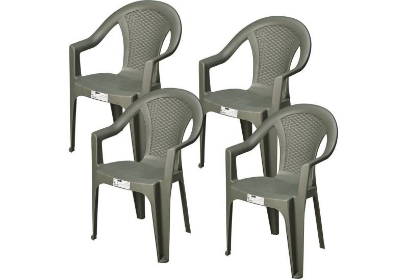 Progarden Gartenstuhl Gartenstuhl Balkonstuhl Bistrostuhl Campingstuhl 80x56x56cm Grün (4 St), UV-Beständig, Robust, Wetterfest, Made in Italy, Hochwertig von Progarden