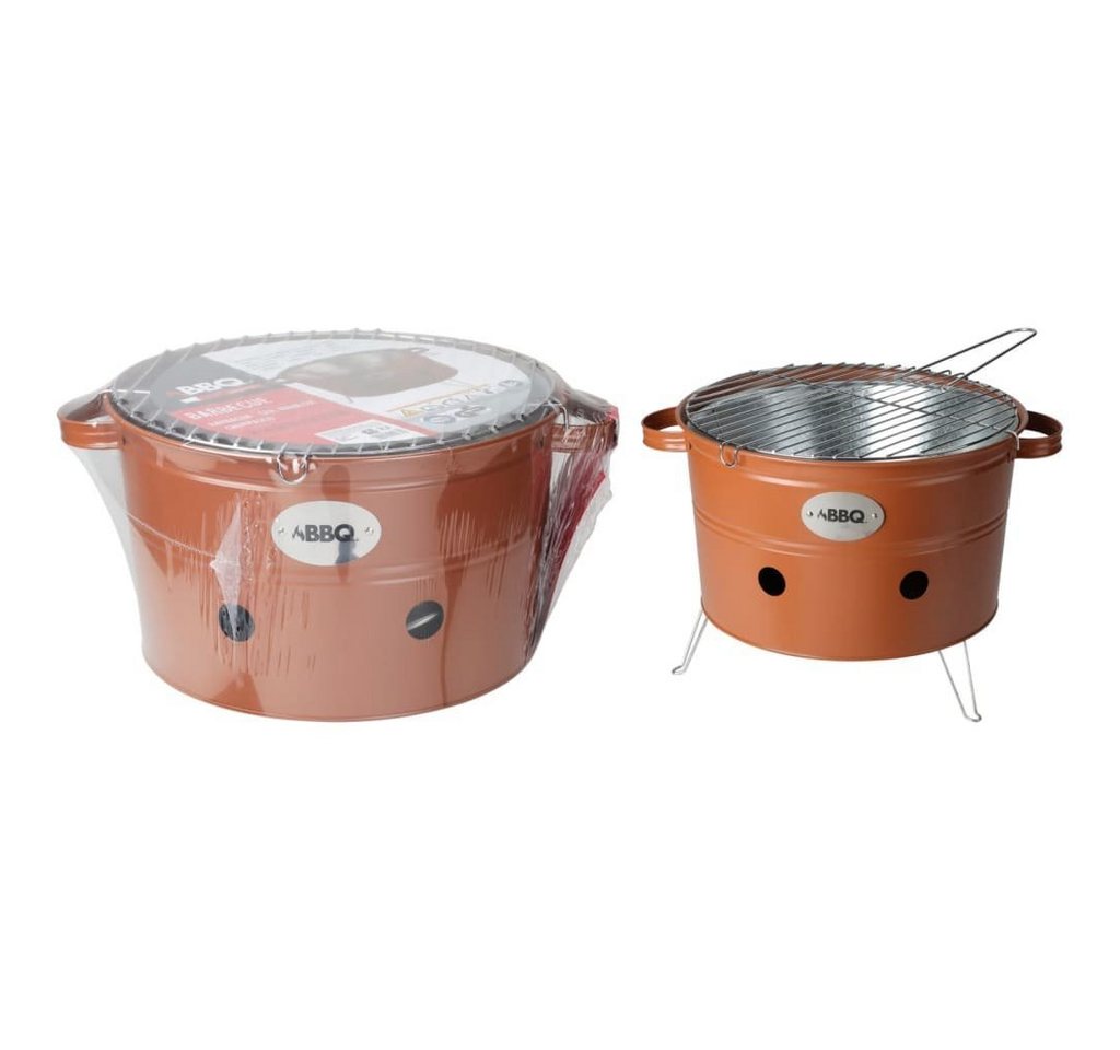 Progarden Grillkamin Grilleimer mit 2 Griffen 34,5 cm Matt Orange von Progarden