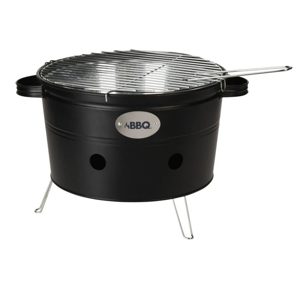 Progarden Grillkamin Grilleimer mit 2 Griffen 34,5 cm Matt Schwarz von Progarden