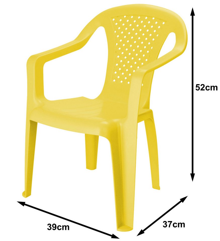 Progarden Kinderstuhl Gelb (1 St), Stuhl, Stapelbar, Gartenstuhl, Kunststoff von Progarden