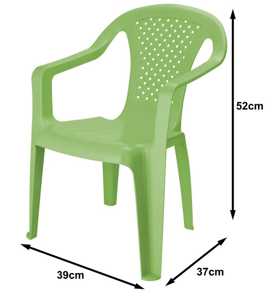 Progarden Kinderstuhl Grün (1 St), Stuhl, Stapelbar, Gartenstuhl, Kunststoff von Progarden