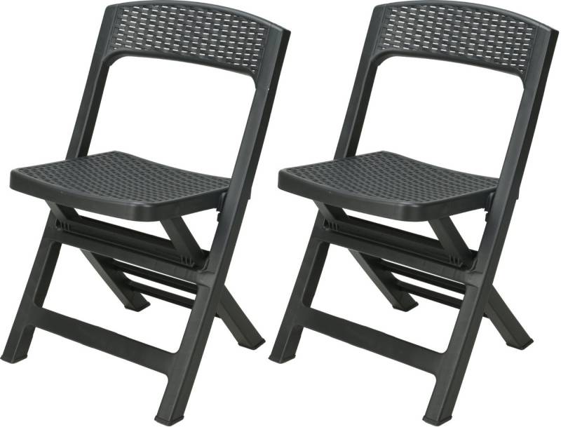 Progarden Klappstuhl Balkonstuhl Terrassenstuhl Anthrazit Kunststoff 76x48x47cm (Set, 2 St), UV-Beständig, Robust, Wetterfest, Made in Italy, Hochwertig von Progarden