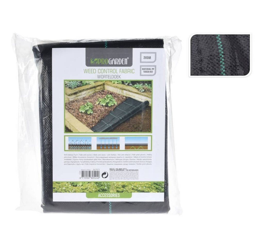 Progarden Unkrautvlies Unkrautschutz-Bodengewebe 2x5 m Schwarz von Progarden