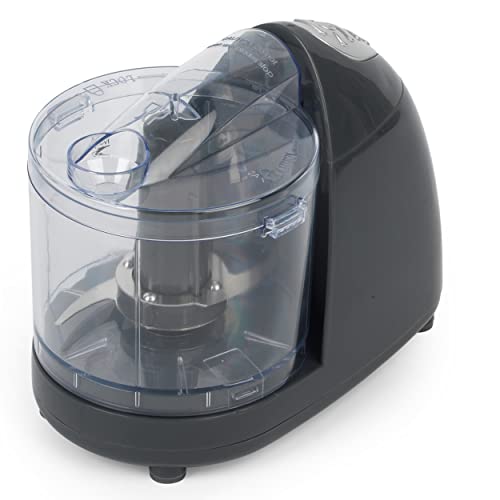 Progress EK2182PGRYPMDIRDG Mini Food Chopper, 150W, 350 ml, One Touch Operation, Stainless Steel Blades, Ideal For Meats, Vegetables & Nuts, Handy Feed Chute For Oils, Dressings & Spices, Dark Grey von PROGRESS
