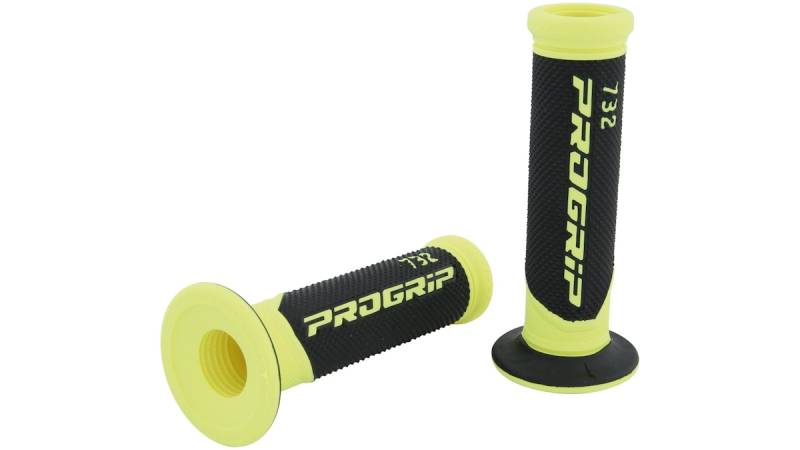 Progrip Griffgummi 732 Gelb / Schwarz Fluo Offen Paar Ø22/25mm Länge 125mm von Progrip