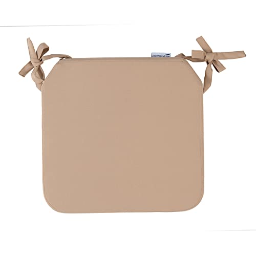 Proheeder Abnehmbare Sitzpolster – Wasserabweisende Sitzpolster für Restaurant, Café und Küchen-Esszimmerstühle, rutschfeste Gartenstuhlkissen mit Schaumstoff-Bindung an Riemen | 40x40cm,1x Beige von Proheeder