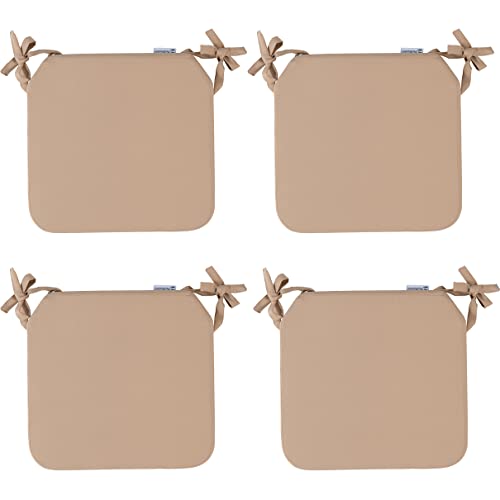 Wasserfestes Sitzkissen Stuhlkissen Gartenkissen Sitzpolster - Drinnen und Draußen Abnehmbare Abdeckung - Am besten für Garten, Küche, Esszimmer, Terrasse - 4X Sitzpolster – Beige – 40 x 40 x 5 cm von Proheeder